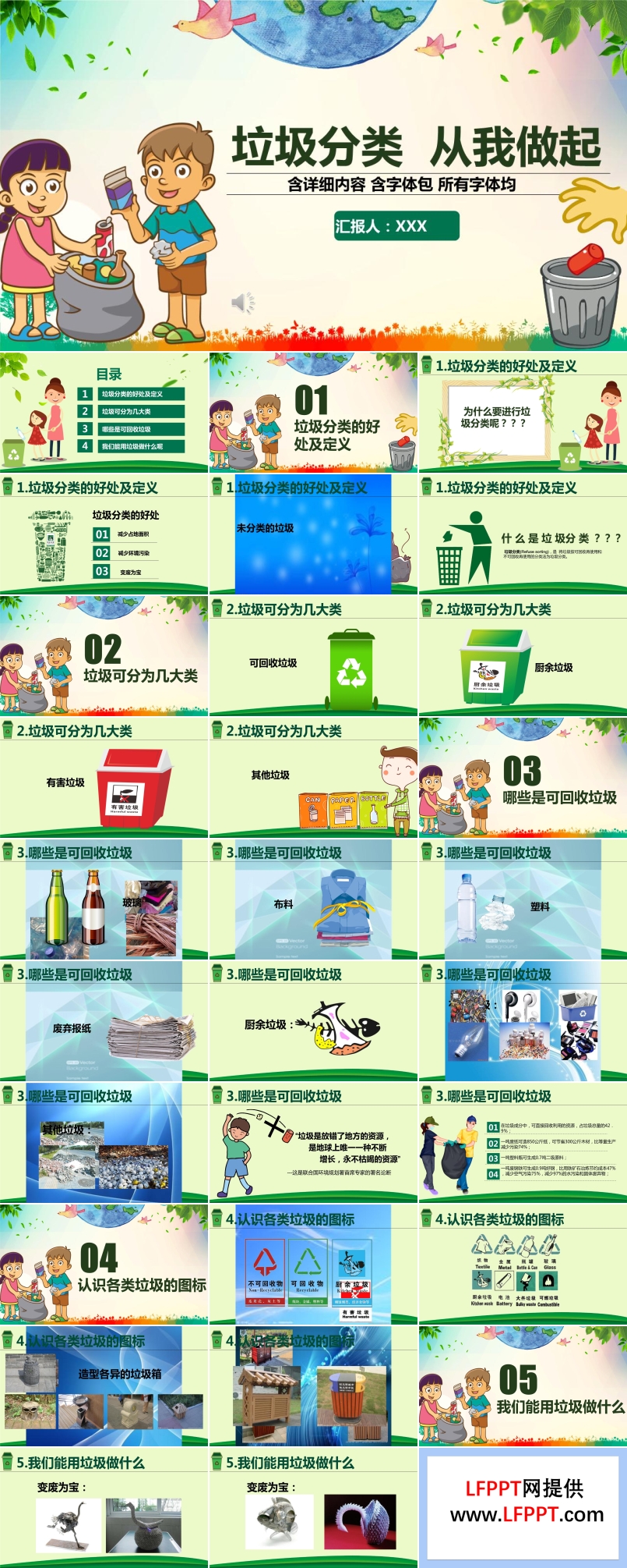 垃圾分类ppt动态模板