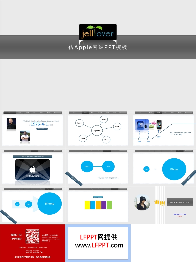 仿苹果网站风格PPT之商务PPT模板