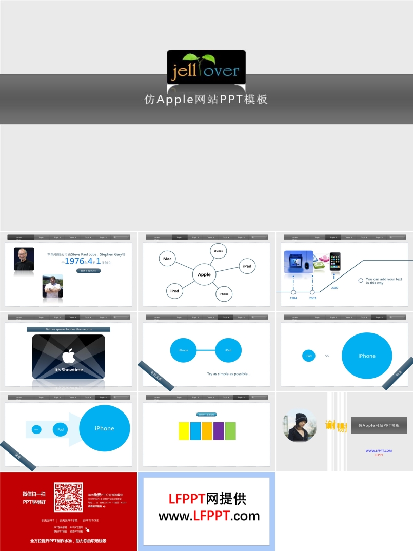 仿苹果网站风格PPT之动态PPT模板