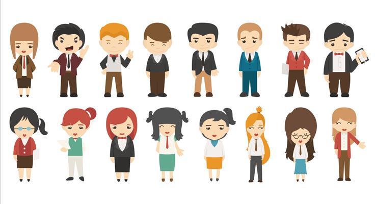 ppt模板 ppt素材下载 ppt图标下载 96款ppt手绘人物矢量图