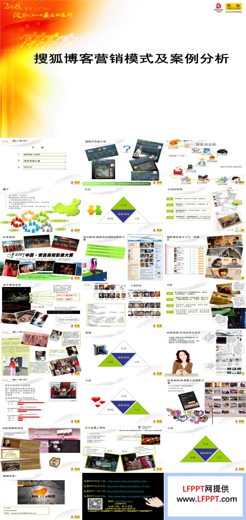 搜狐博客营销模式与市场案例分析市场调研PPT模板