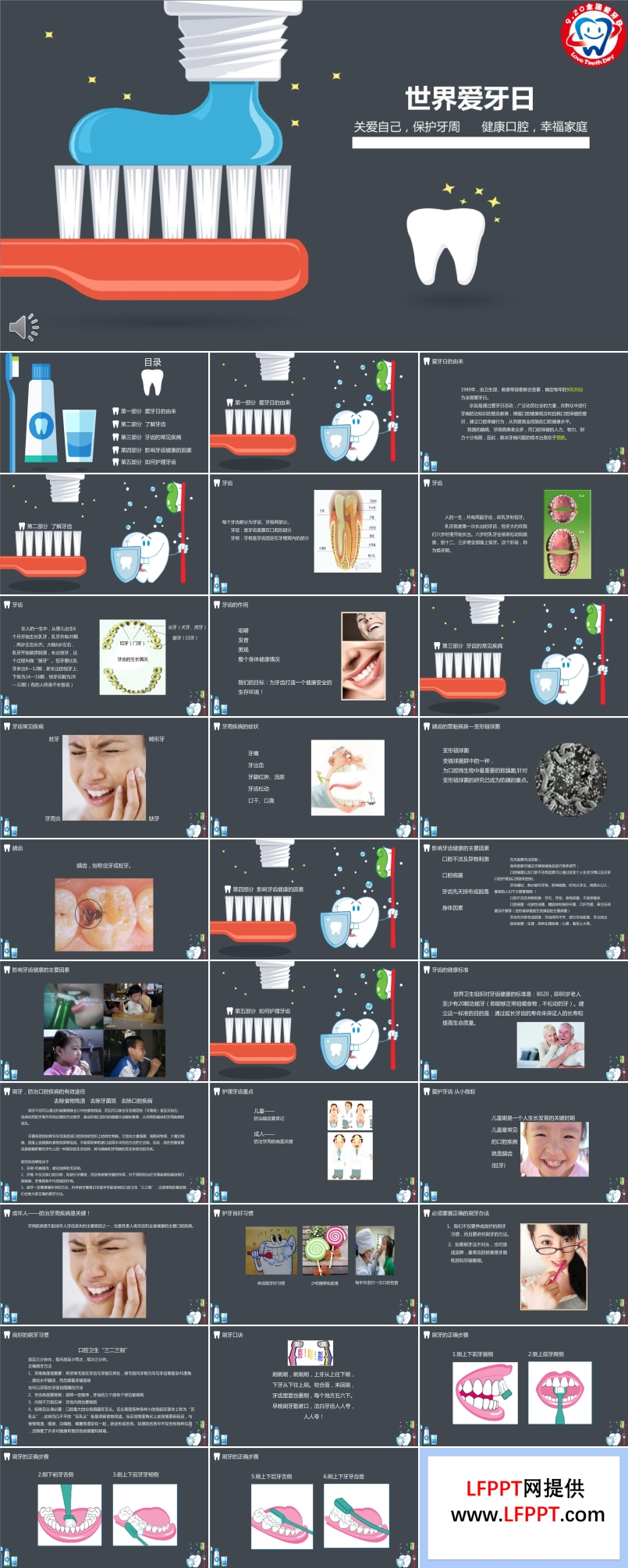 世界爱牙日科普知识宣传推广PPT模板