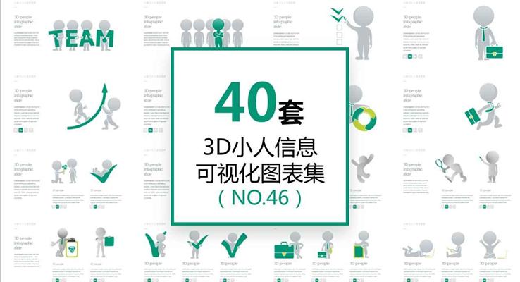 40套3D小人信息图表合集动态PPT模板