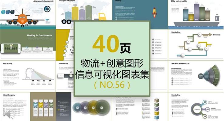 40套物流与创意图形信息可视化图表合集之动态PPT模板