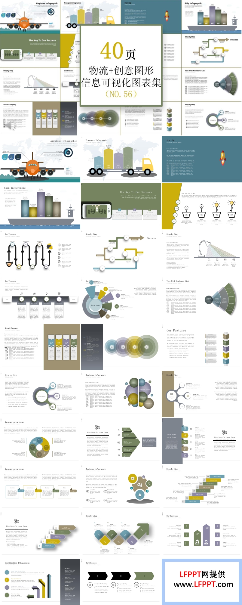 40套物流与创意图形信息可视化图表合集