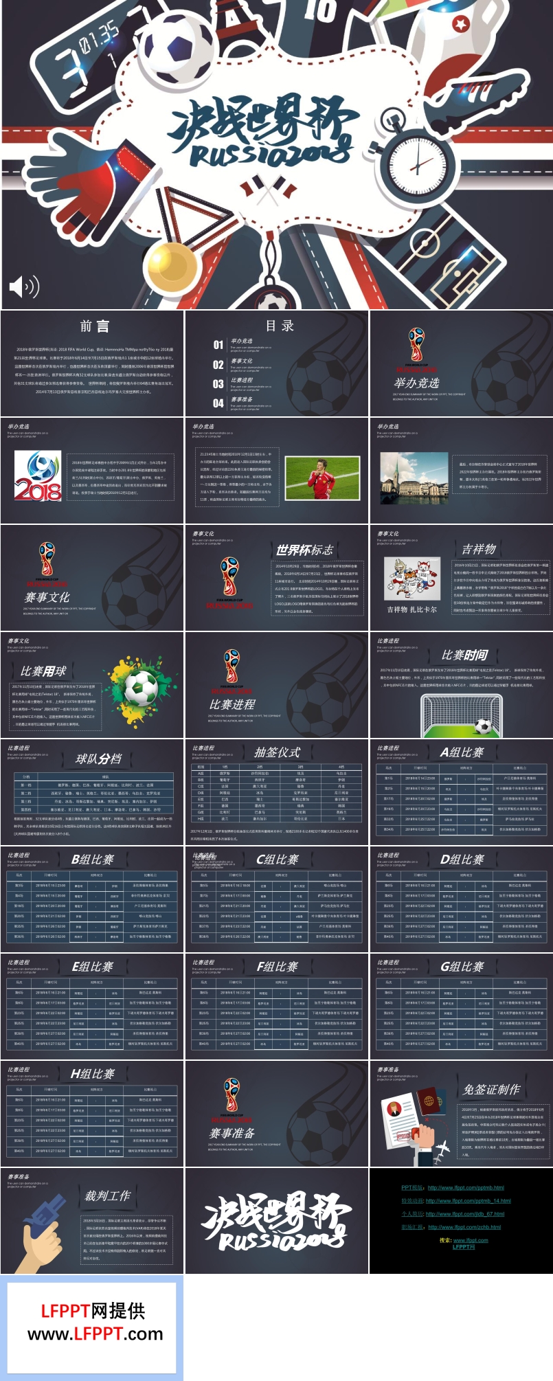 2018俄罗斯世界杯PPT模板