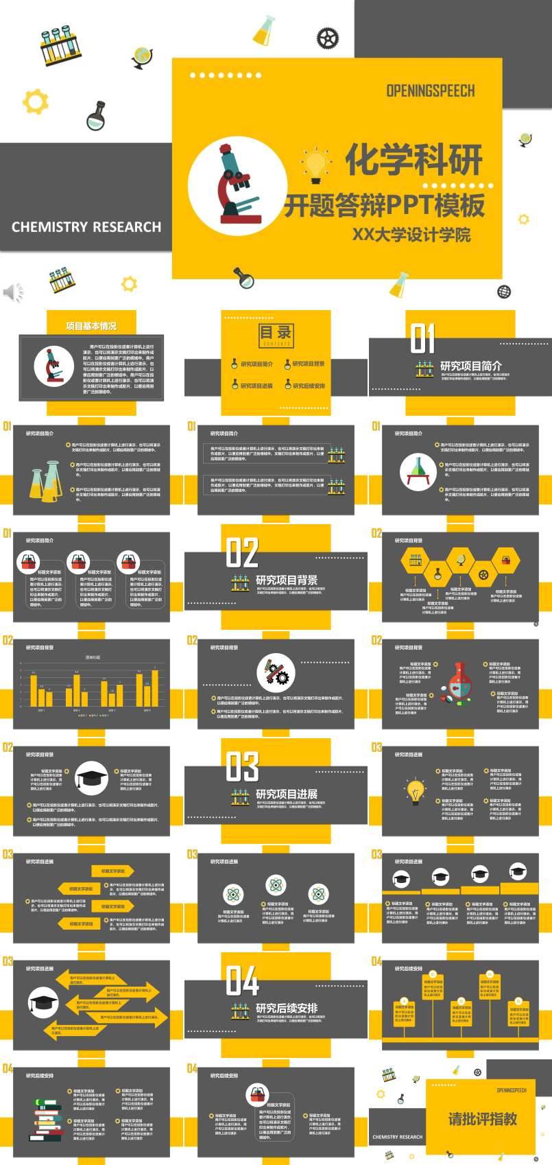 化学开题报告PPT模板
