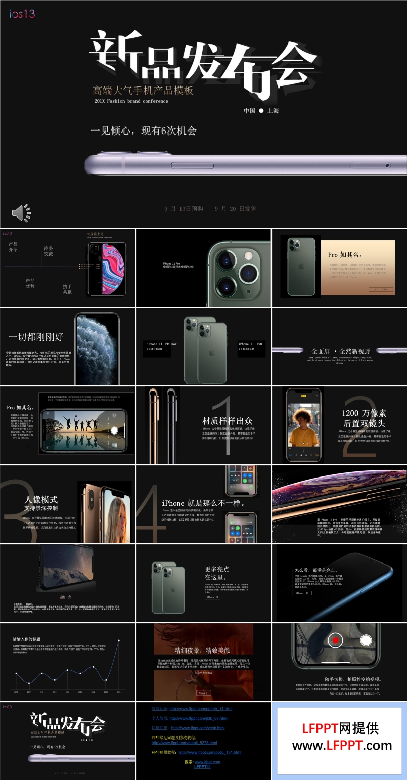 iPhone11新品发布会PPT模板