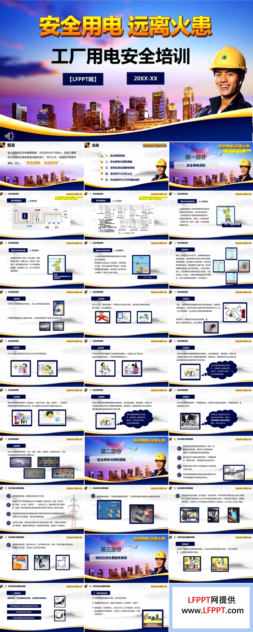 工厂用电安全培训课件PPT模板