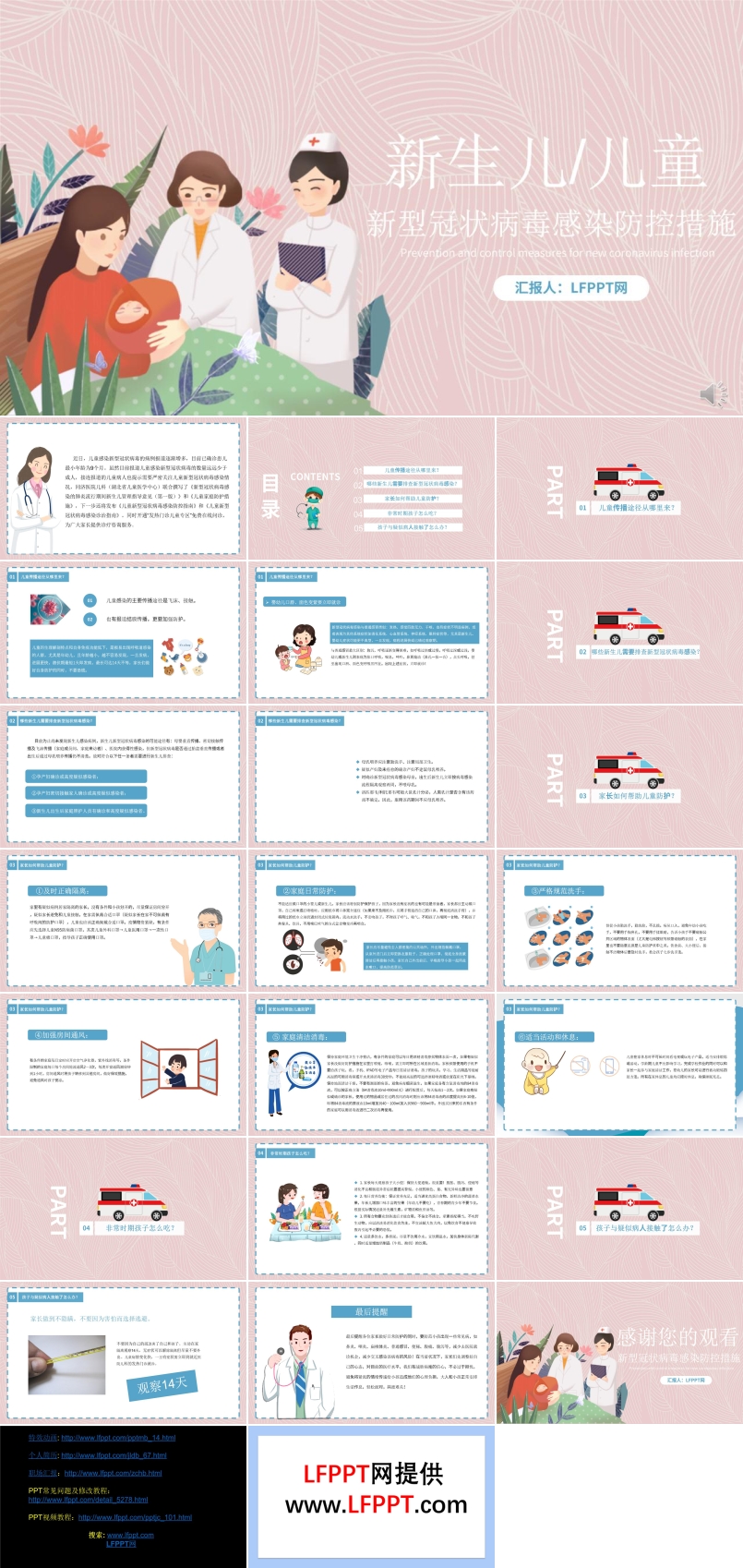 婴儿儿童新型冠状病毒感染防控措施PPT模板
