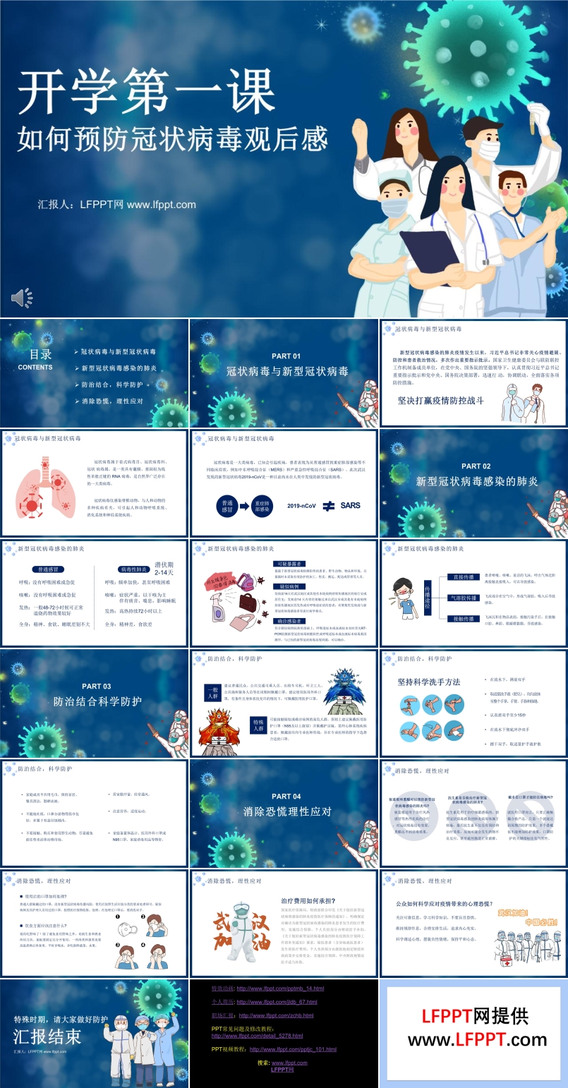 开学第一课如何预防冠状病毒观后感培训教育PPT模板
