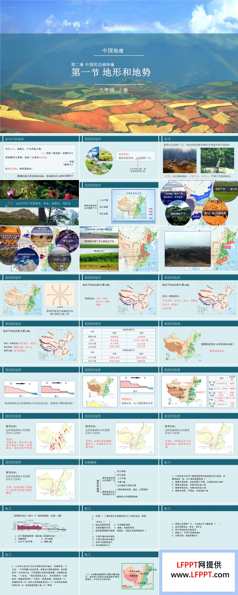 地理课件地形和地势PPT模板