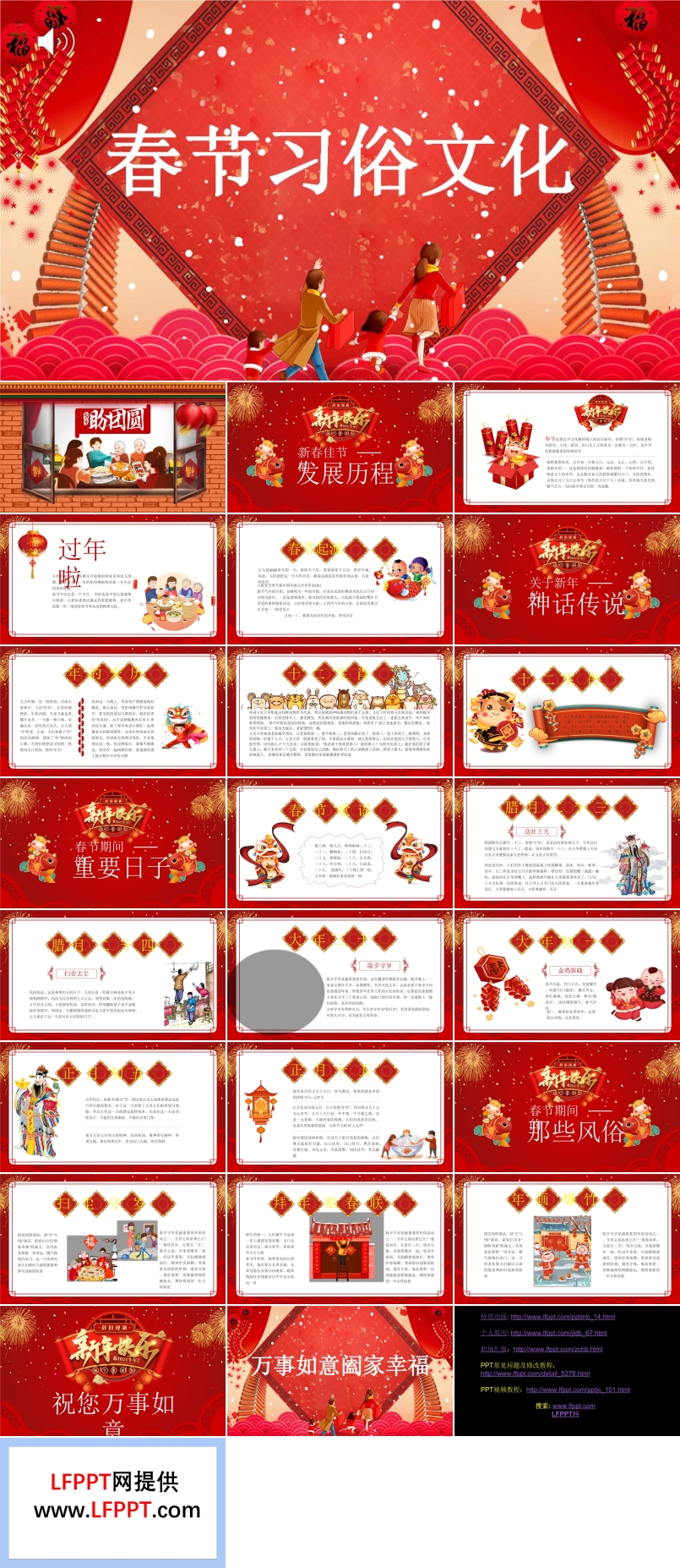 春节习俗文化PPT模板