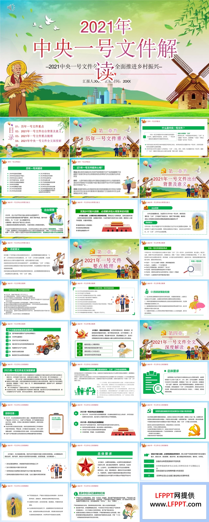 解读2021中央一号文件PPT模板