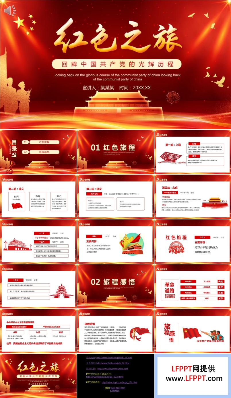 回眸中国共产党的光辉历程PPT模板