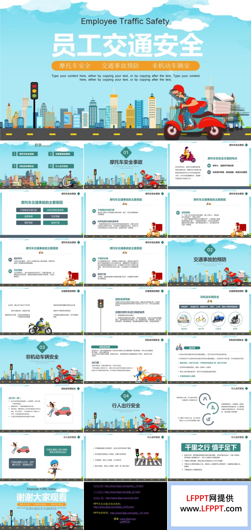 员工上下班交通安全PPT课件模板