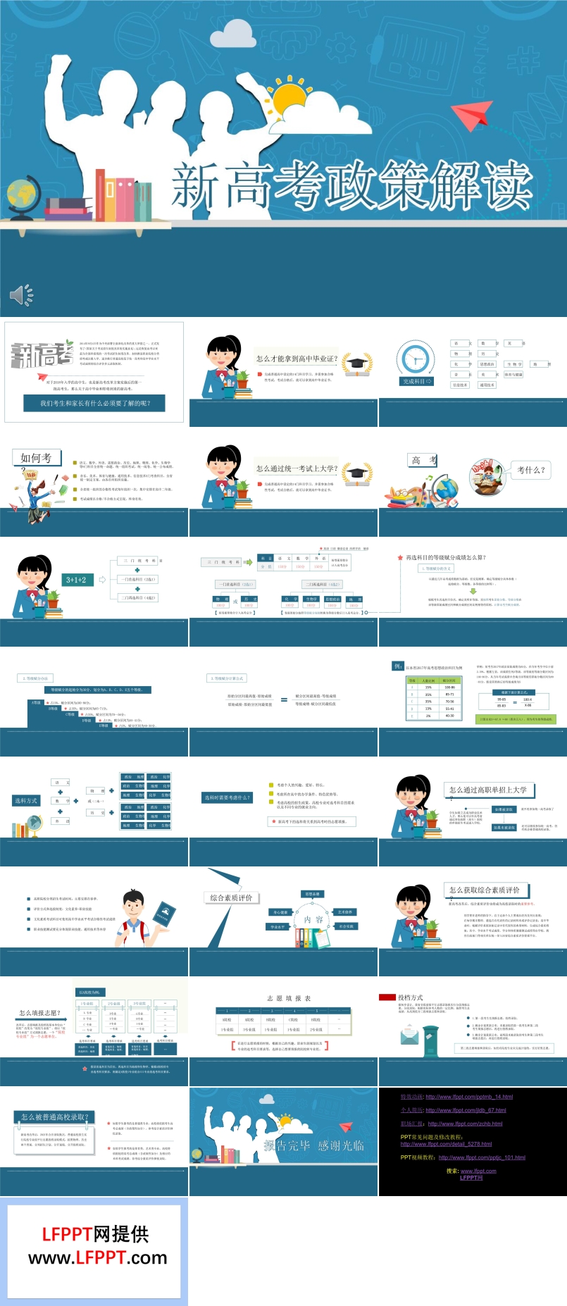 新高考政策解读PPT动态模板