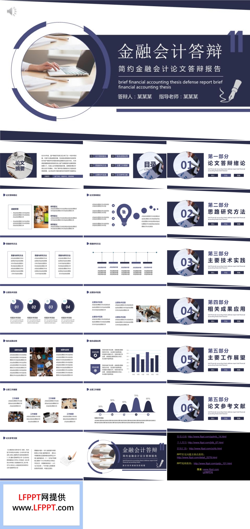 金融会计论文答辩ppt模板