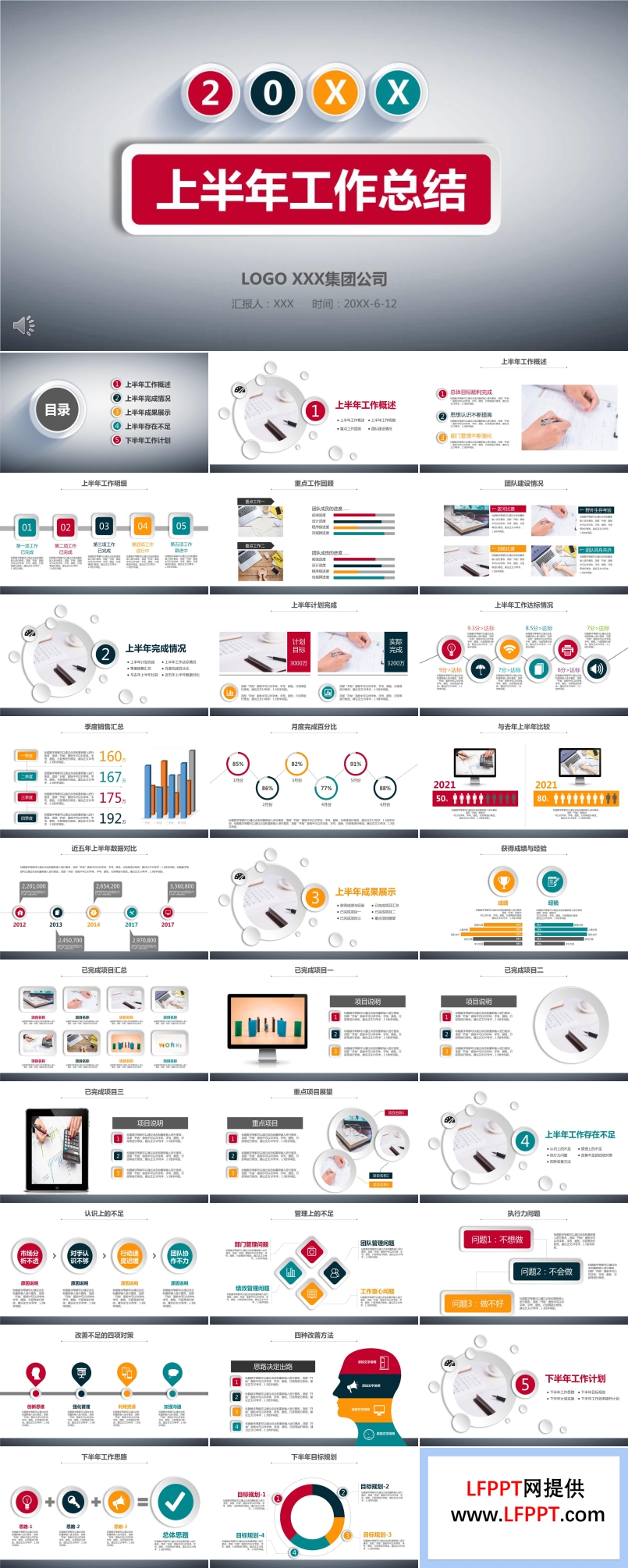 上半年工作总结PPT模板
