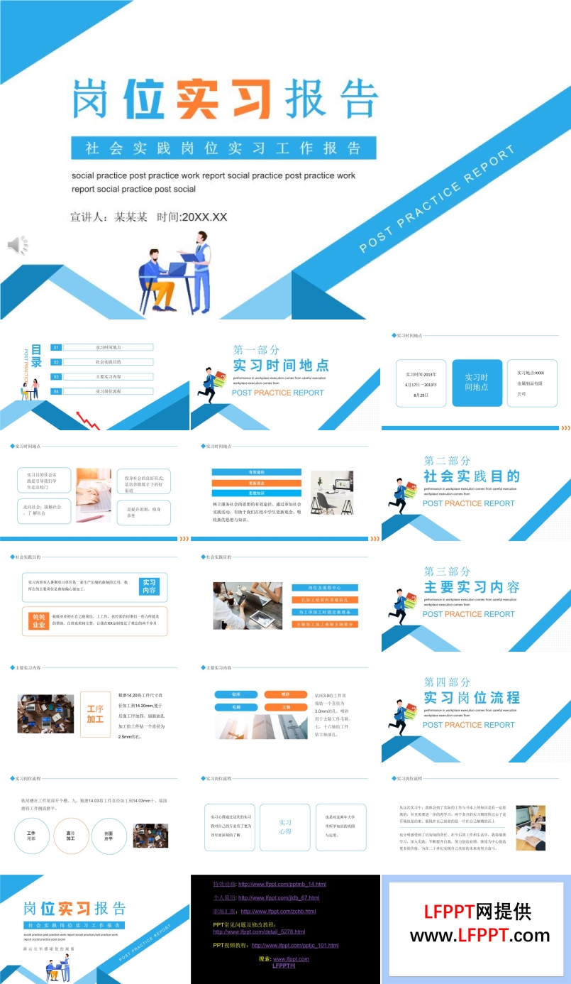 社会实践岗位实习工作报告PPT