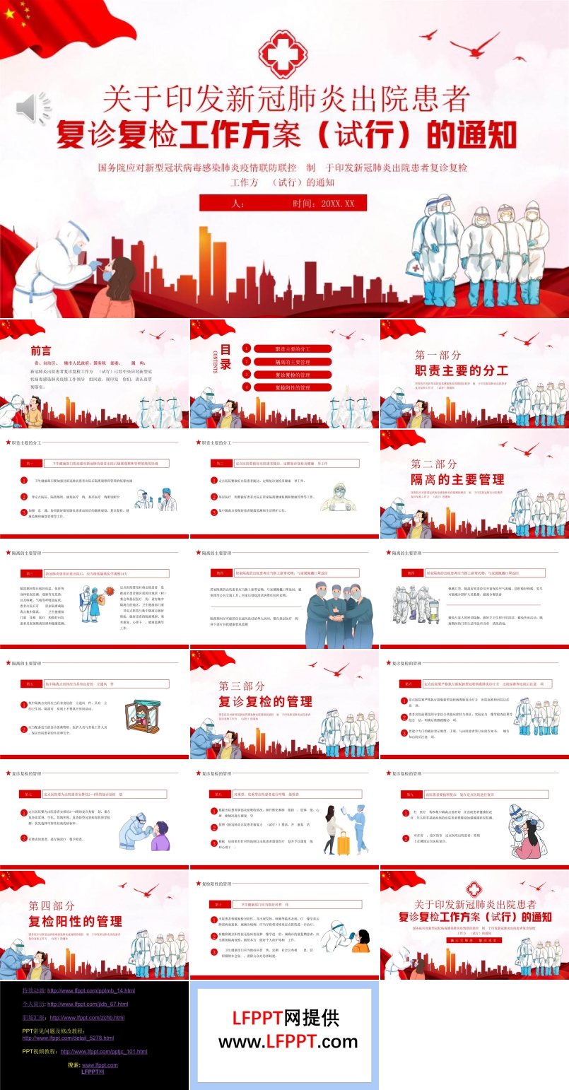 新冠肺炎出院患者复诊复检工作方案（试行）的通知PPT