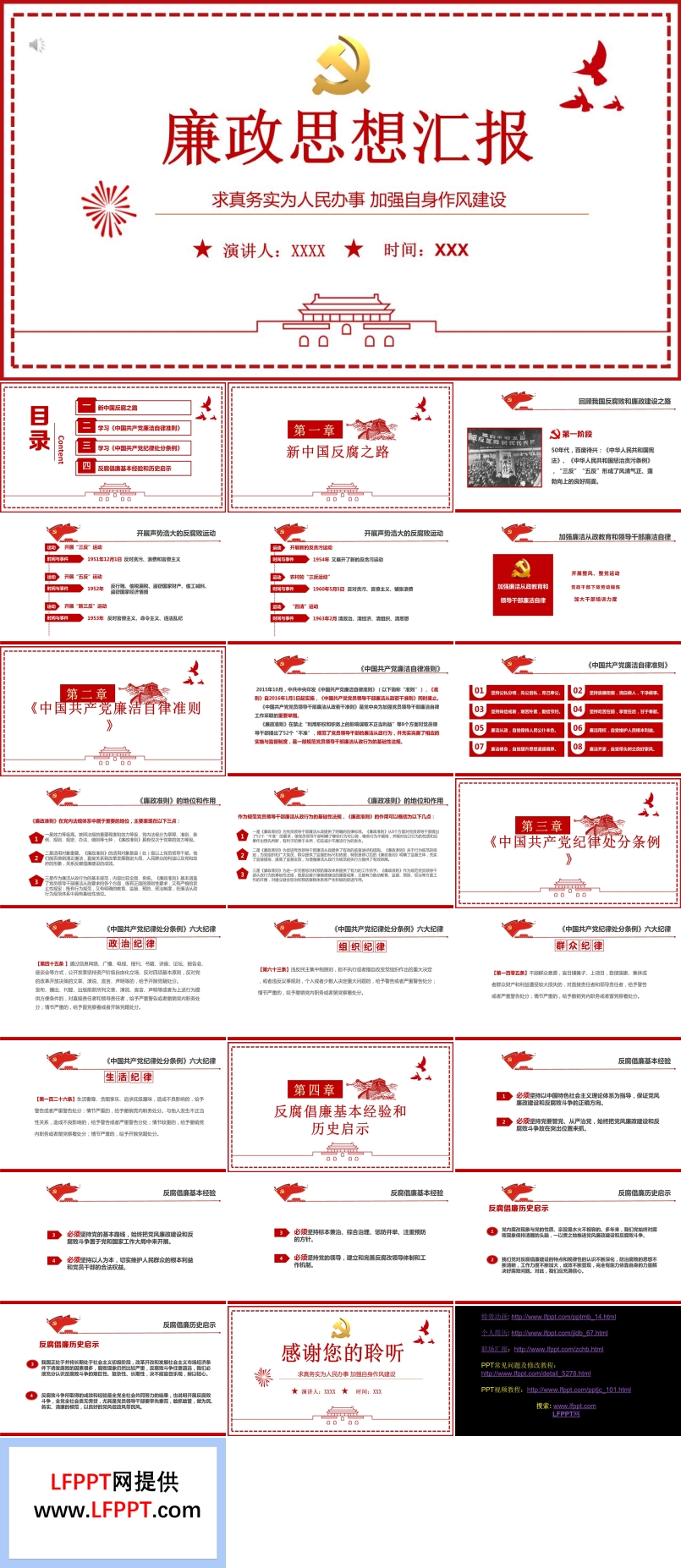 廉政思想汇报PPT