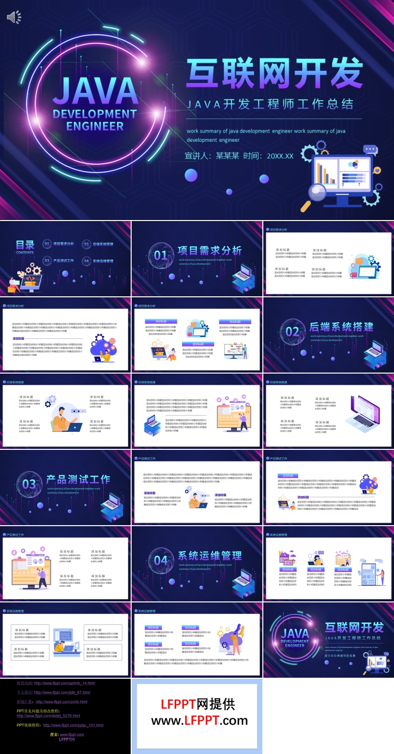 JAVA开发工程师工作总结PPT