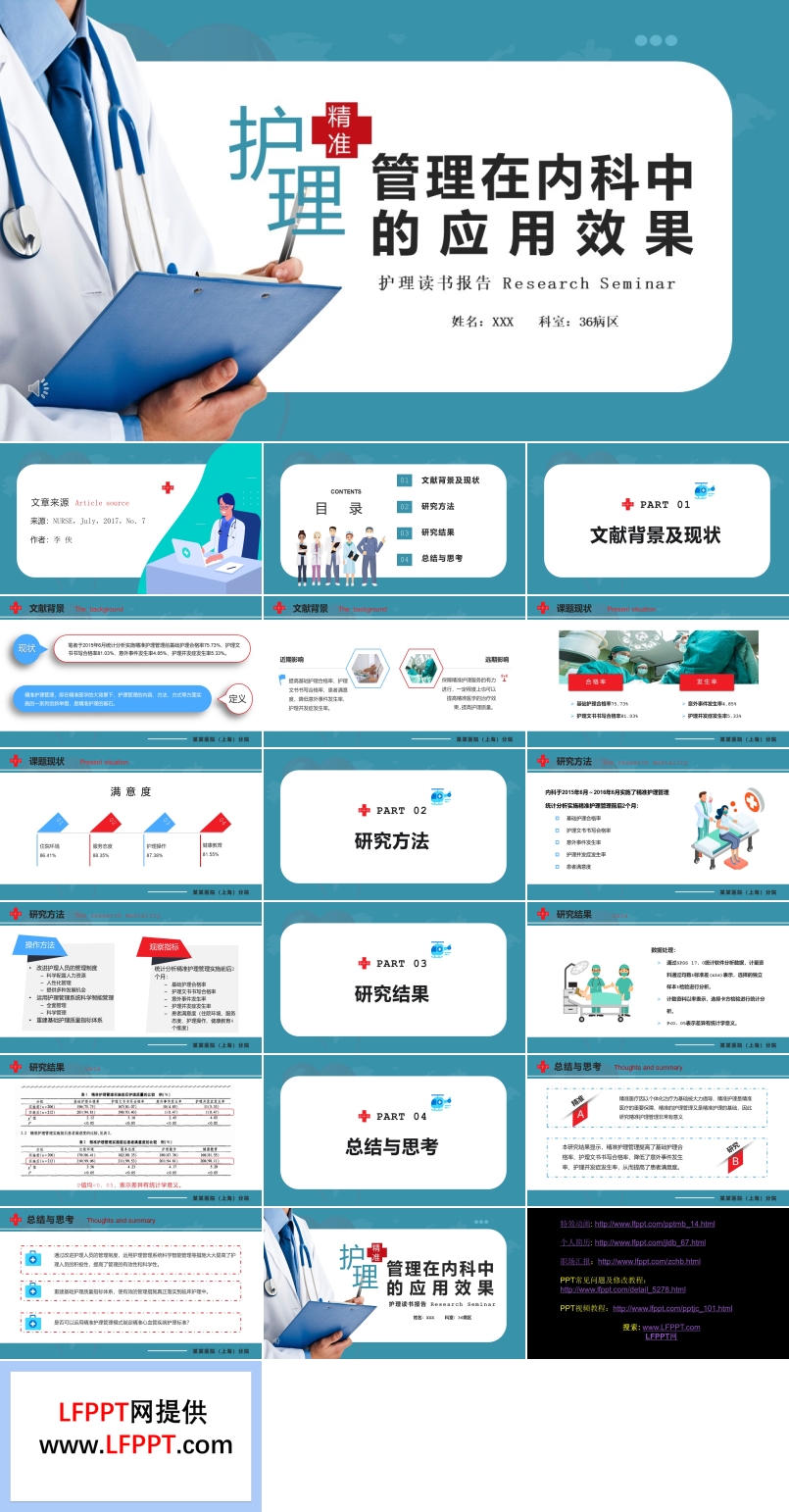 精准护理管理在内科中的应用效果PPT