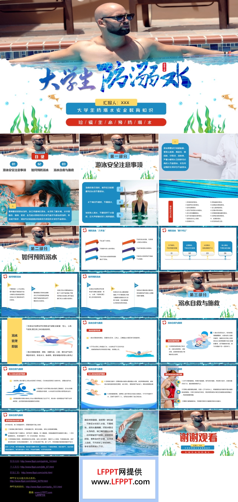 大学生防溺水安全教育知识PPT