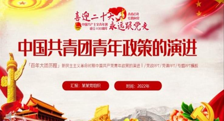 庆祝中国共青团建团100周年ppt