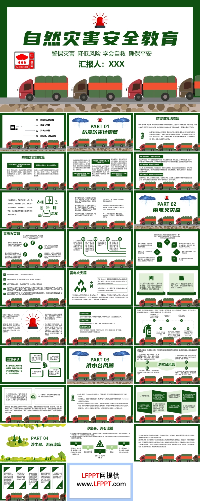自然灾害安全教育PPT模板