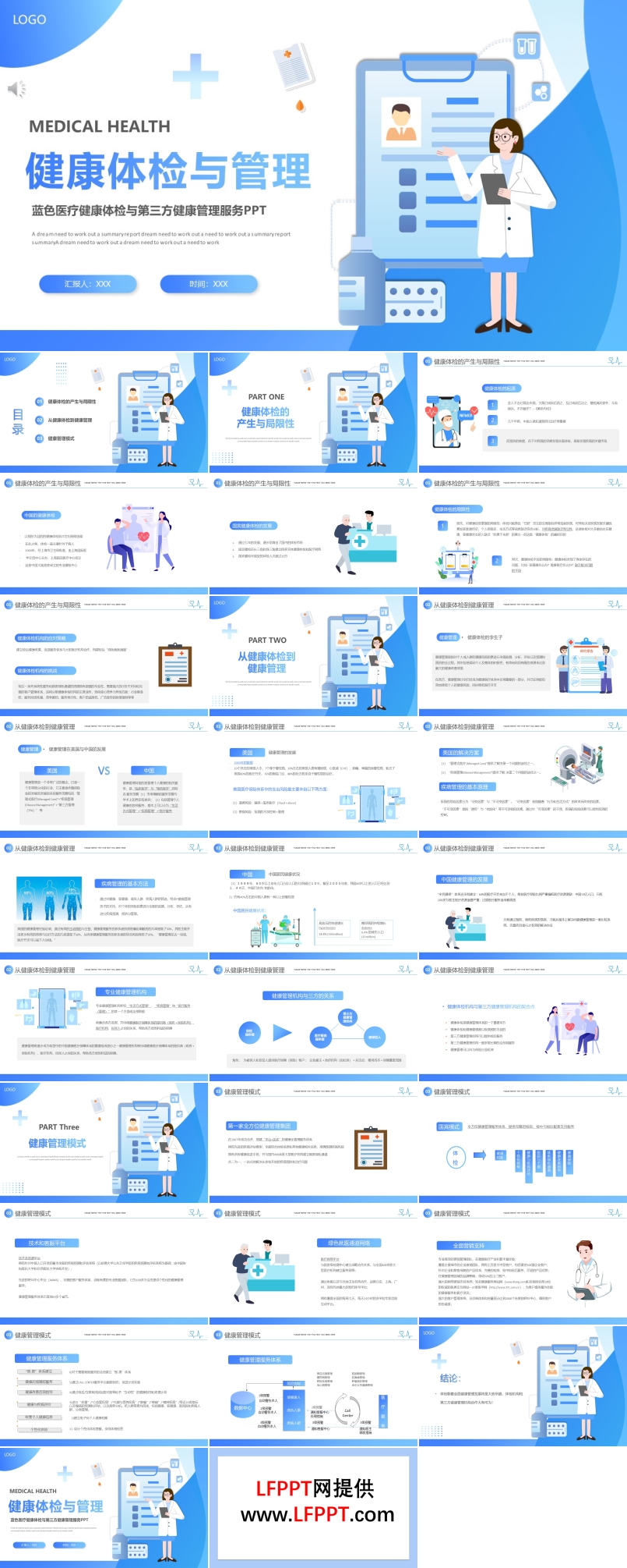 健康体检与第三方健康管理服务PPT动态模板