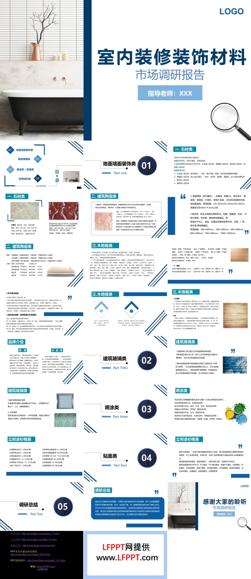 室内装修装饰材料市场研究报告分析汇报PPT模板