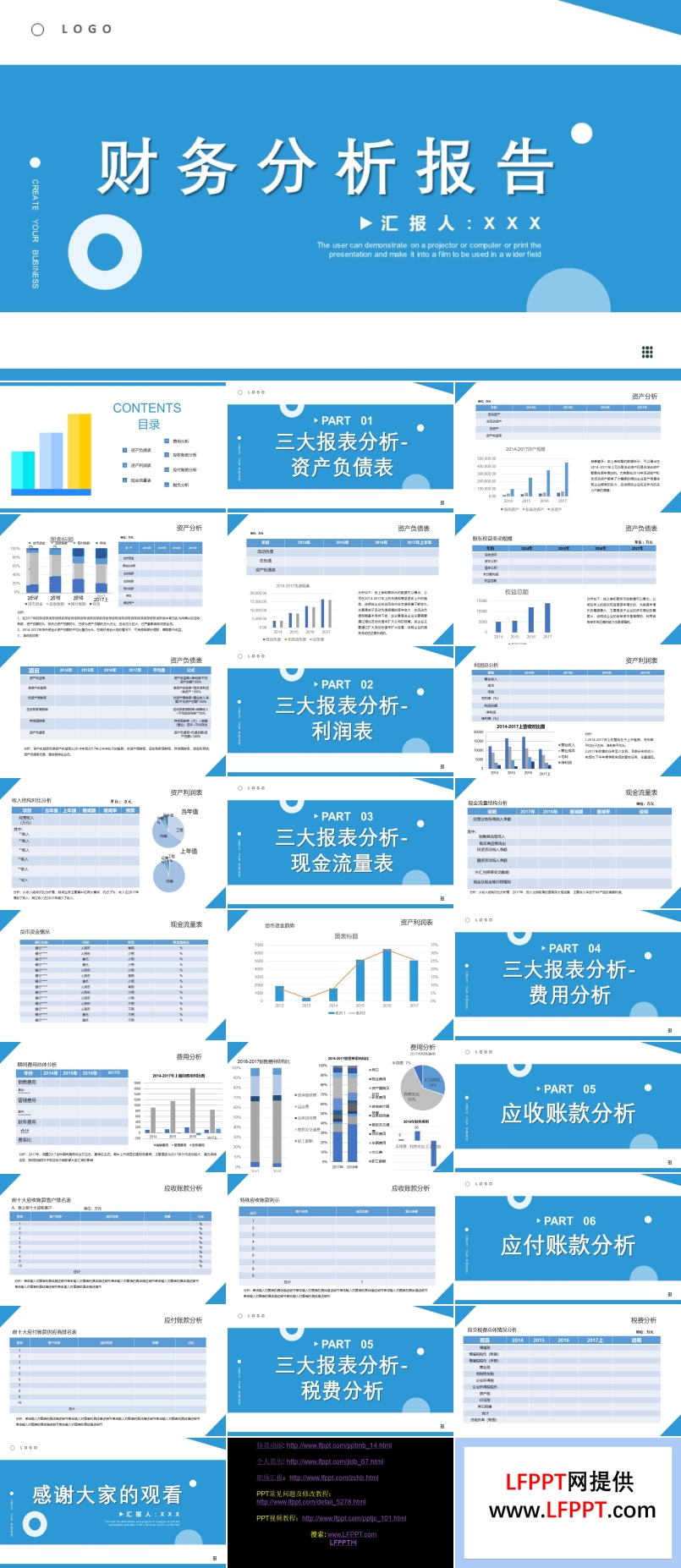 财务分析报告范文ppt动态模板