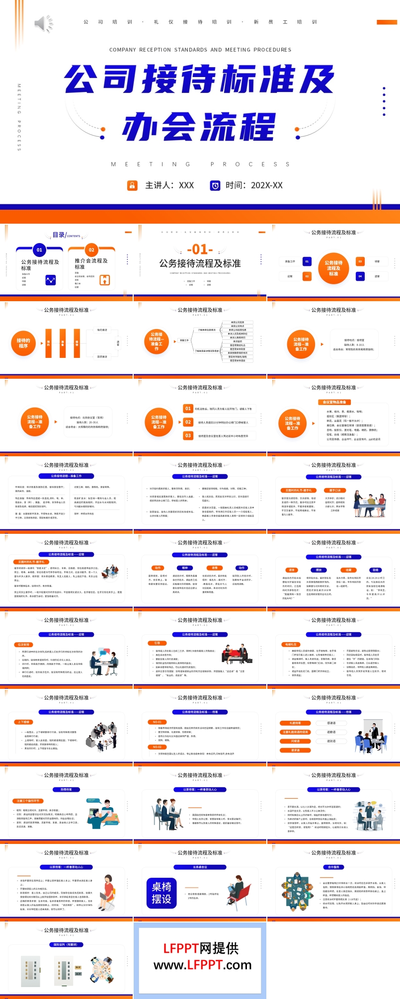 公司接待标准及办会流程PPT动态模板