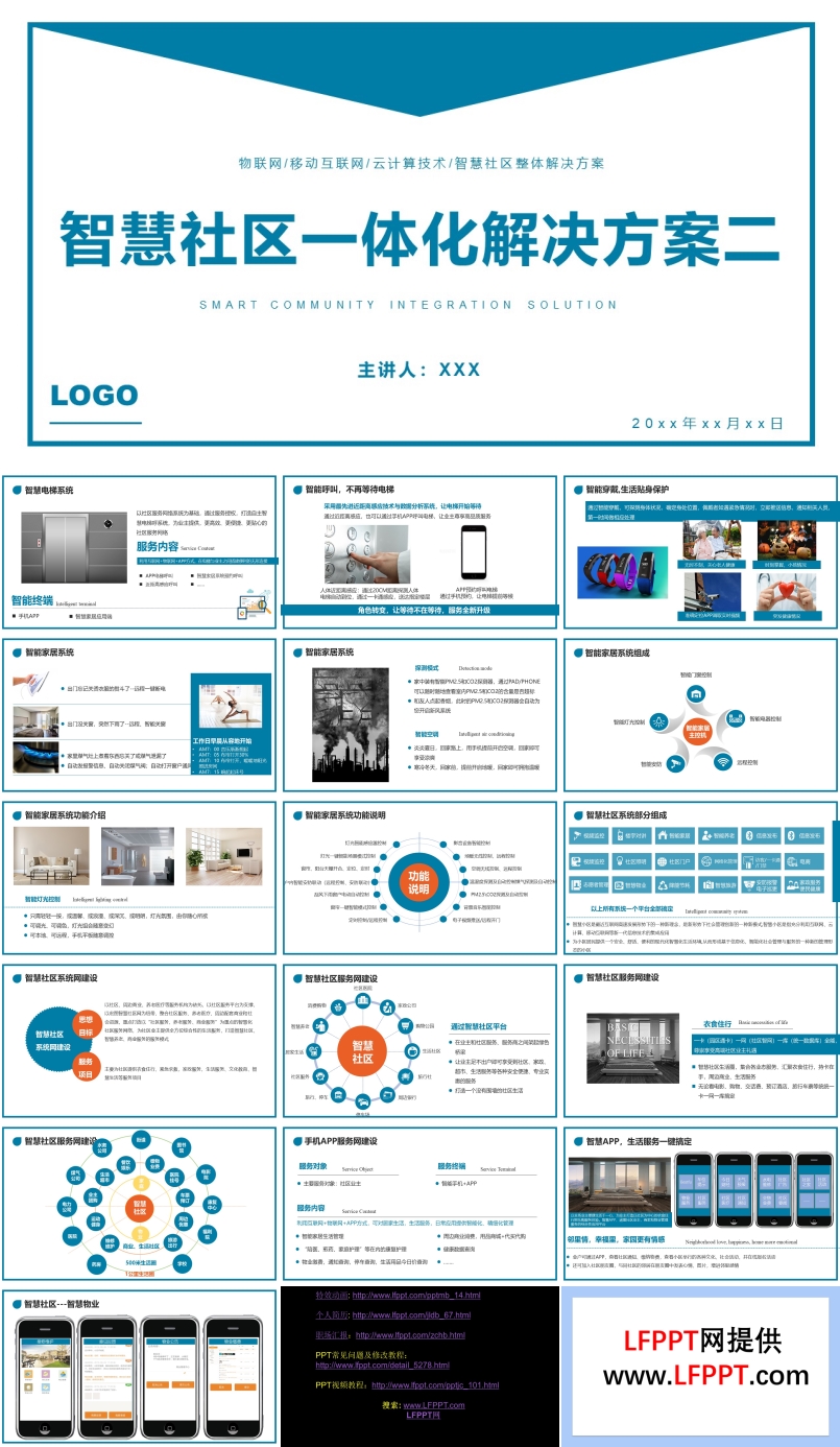 智慧社区一体化解决方案PPT动态模板