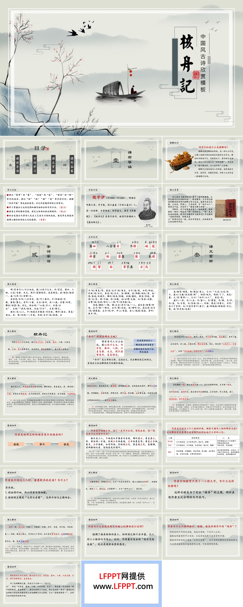 初中语文八年级《核舟记》PPT课件