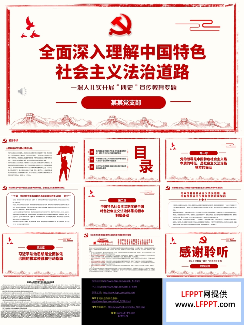 全面深入理解中国特色社会主义法治道路PPT