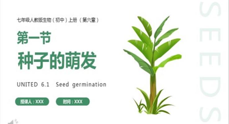 部编版七年级生物上册种子的萌发课件PPT