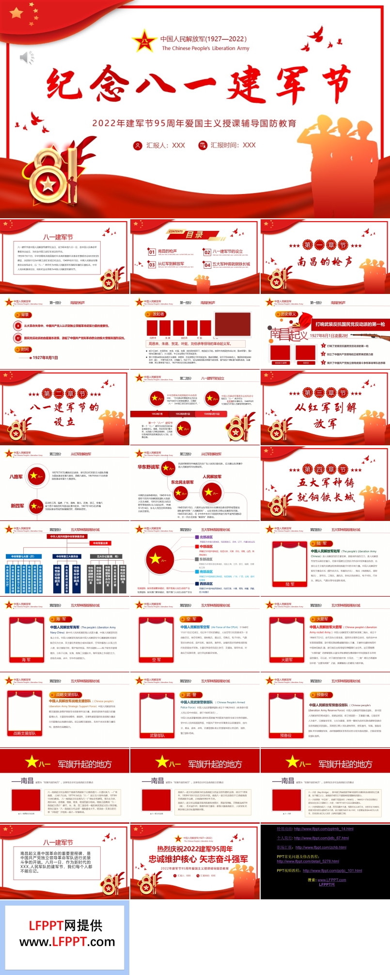 2022纪念八一建军节95周年PPT