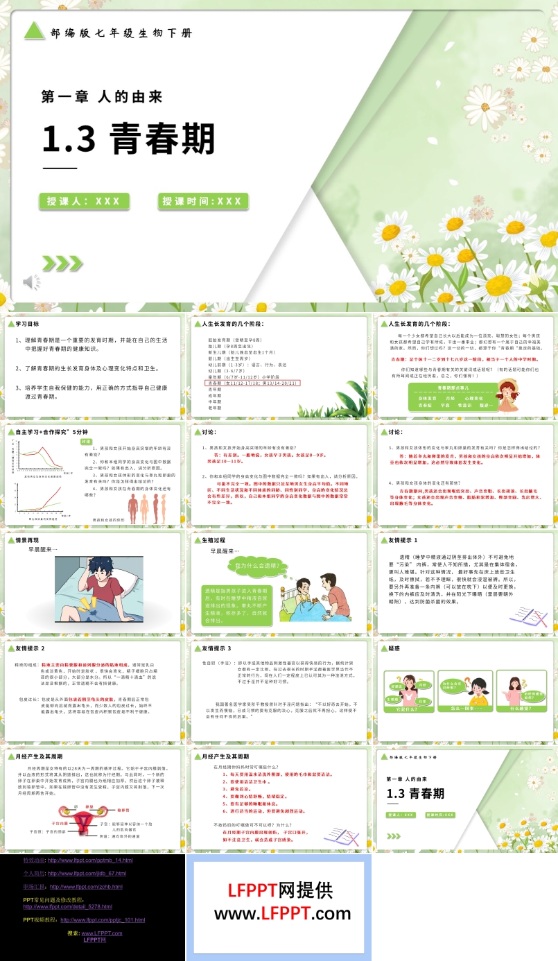 部编版七年级生物下册青春期课件PPT