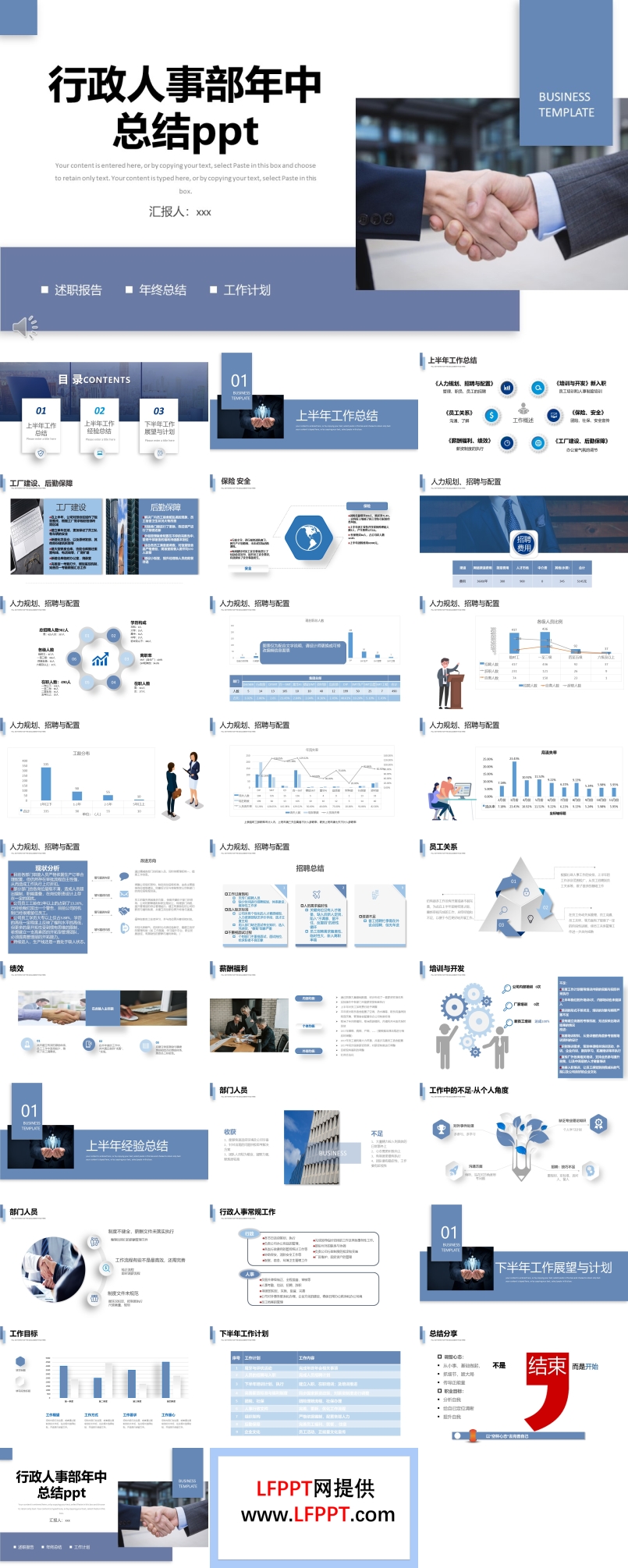 行政人事部年中工作总结PPT
