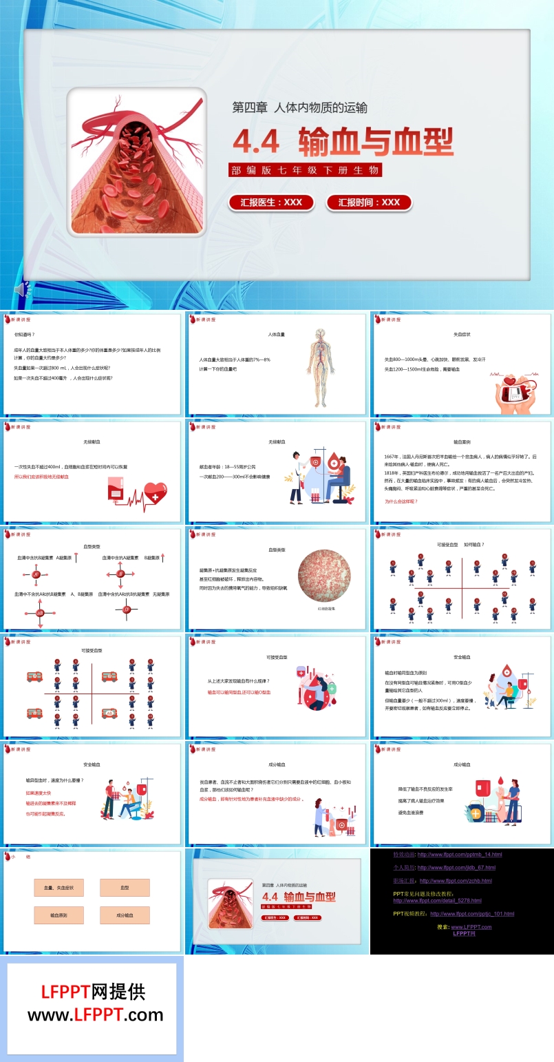 部编版七年级下册生物输血与血型课件PPT