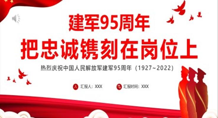 建军95周年把忠诚镌刻在岗位上PPT