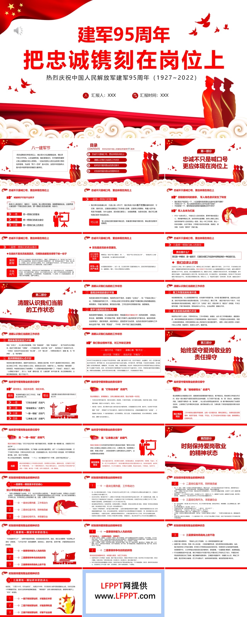 建军95周年把忠诚镌刻在岗位上PPT