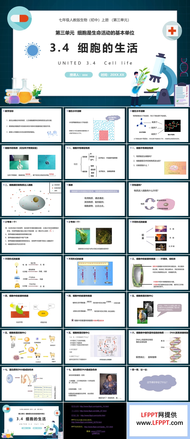 部编版七年级生物上册细胞的生活课件PPT