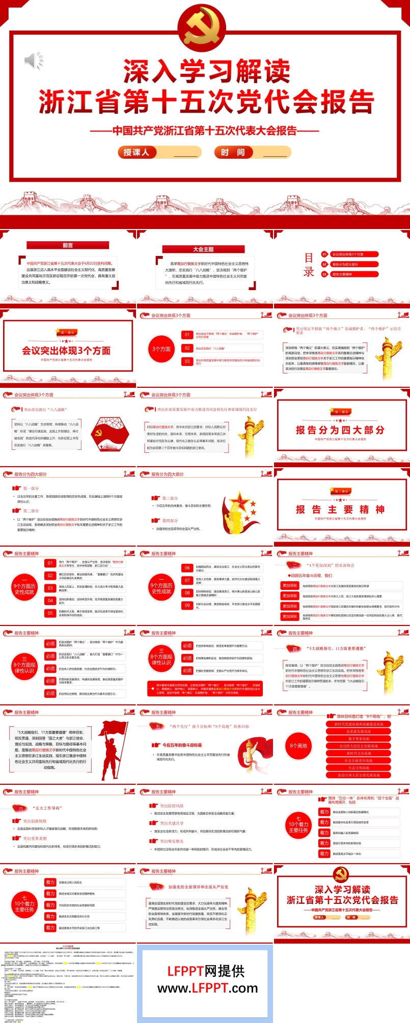 深入学习解读浙江省第十五次党代会报告PPT