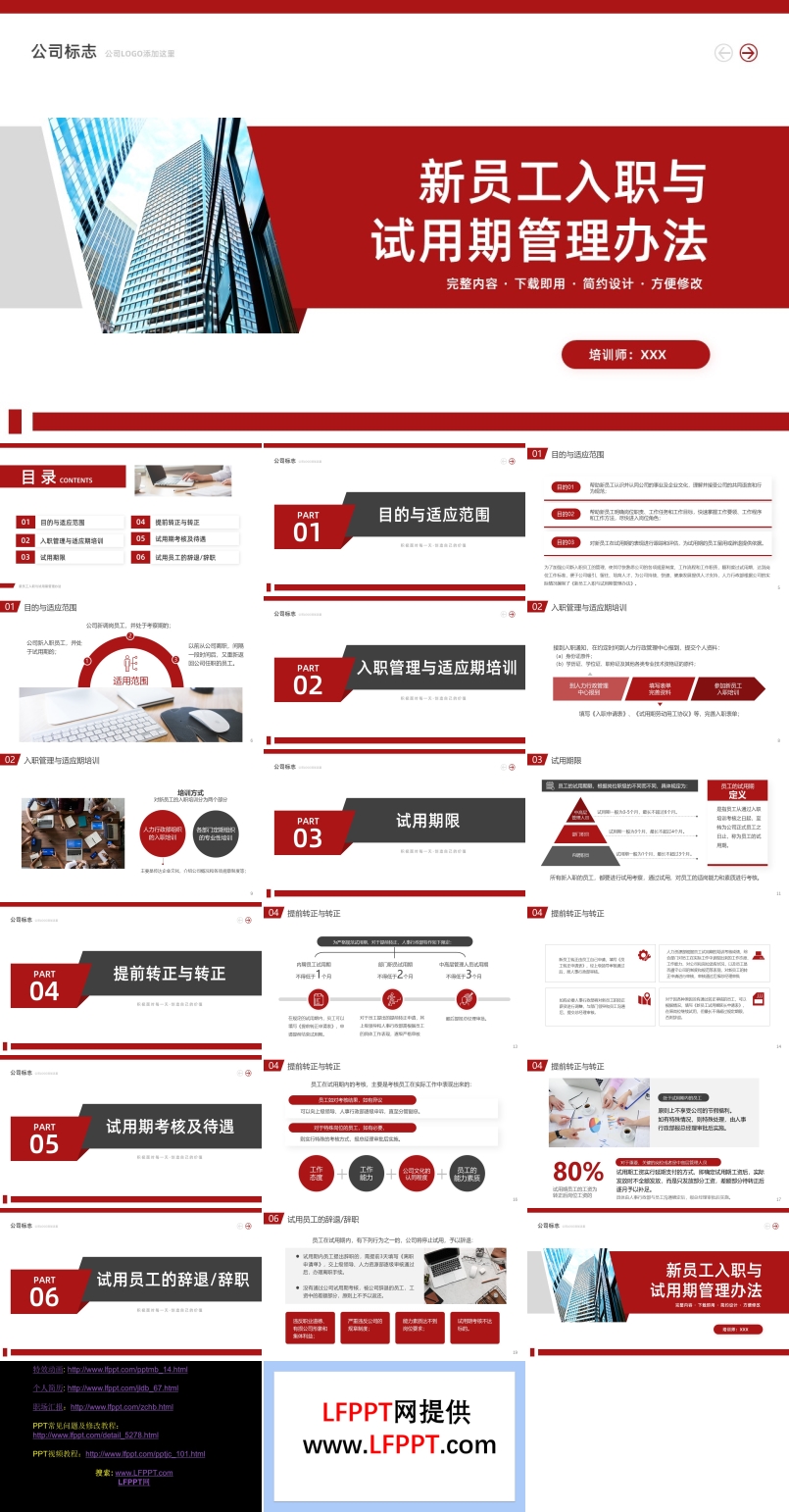 新员工入职与试用期管理办法PPT动态模板