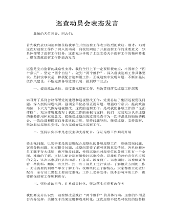 巡查动员会表态发言