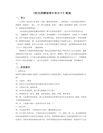 《阳光照耀着塔什库尔干》教案